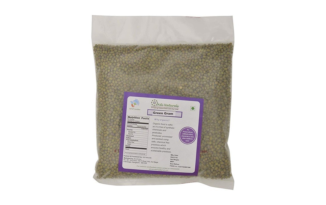 Adi Naturals Green Gram    Pack  500 grams